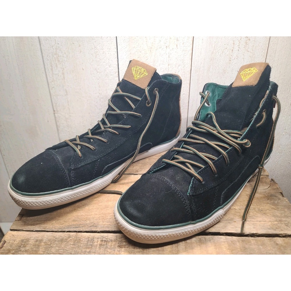 Skatecore Diamond Brilliant Mid Men's 11 Hunter Black Colorway Quilted Suede